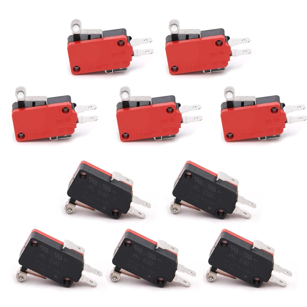Spdt Snap-On Long Roller Hinge Limit Switch For Arduino, 250V 16A, V-155-1C25, Pack Of 10 4027070133397