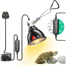 Reptile heat lamp, Reptile dome light with timer, Turtle heat lamp with clamp, Terrarium hood lamp for reptiles, Turtles, Bearded Dragons