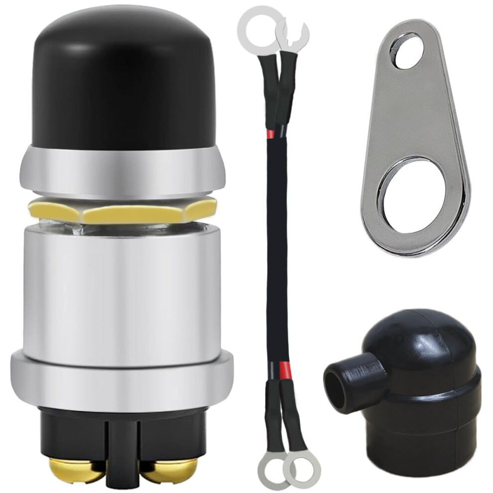 12V 50A Waterproof Push Button Momentary Start Switch For Cars, Trucks, Tractors, Rvs, Boat Track Horn Engine Starter (1 Pcs) 4027070134813