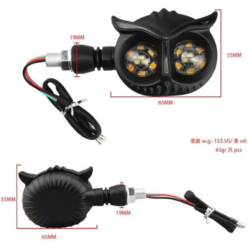 Stück eulenförmige LED-Motorradblinker, modifizierte Kühlung, 12 V wasserdicht 2