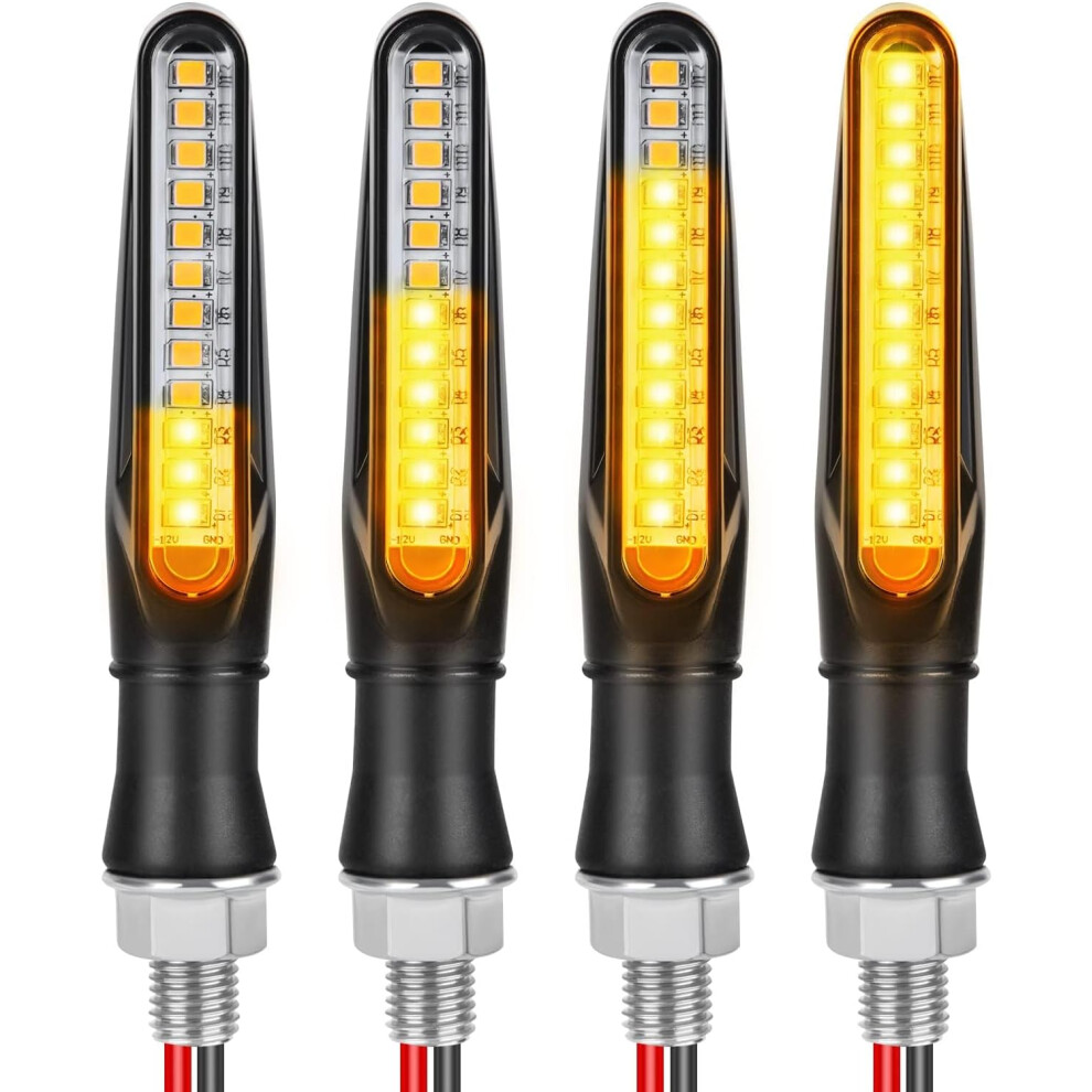 4Pcs Motorcycle Indicators, Flow Mode Turn Signal Lights, Motorcycle Turn Signals, Universal Waterproof 12V 12 Led For Scooter Quad Cruiser Off-Road 4027070135247