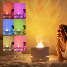 Luchtbevochtiger voor baby's met koele mist, 500 ml, sterrenprojector en nachtlampje, stil, geschikt voor slaapkamer, kinderkamer, meisjeskamer