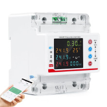 WiFi Electricity Meter AC Consumption Smart Meter, Bidirectional WiFi Electricity Meter with Time Control/Surge/Overcurrent Protection, 100A 220V