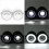 Motorcycle LED dual headlight assembly with mounting brackets, LED headlight with high/low beam DRL 5