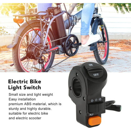 Electric bike light switch, motorcycle handlebar control switch, universal handlebar mount switches, waterproof rotating light switch, ON/OFF button 1