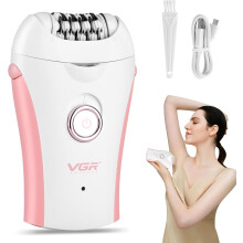 Electric Epilator for Women, 2 Adjustable Speeds with LED Light, Rechargeable and Cordless, 24 Tweezers, 120 Minutes of Battery Life, Wet and Dry Use,