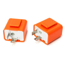 Universeel 12V 2-pins knipperrelais, LED-richtingaanwijzerrelais voor motorfietsen, instelbare snelheid, 2 stuks