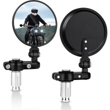 2PCS Motorcycle Mirror, Universal 7/8 inch 22mm Motorcycle Bar End Mirrors, High Definition, 3 inch Round Handlebar Wing Foldable Mirrors