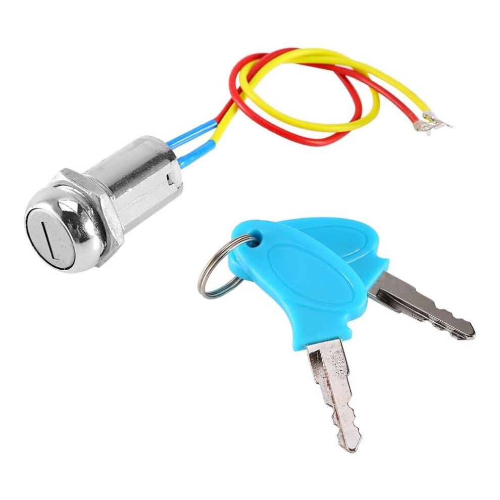 Motorcycle Mobility Scooter Ignition Barrel Switch, 2-Wire Key Ignition Switch Lock For Electric Scooter Atv Moped Kart 4027070134738