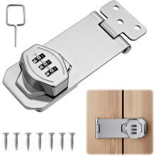 Inch combinatieslot voor kasten, kastdeurslot met code, metalen kastcodeslot voor deuren, kledingkasten, ramen, buitengarages, tuinen, zilverkleurig