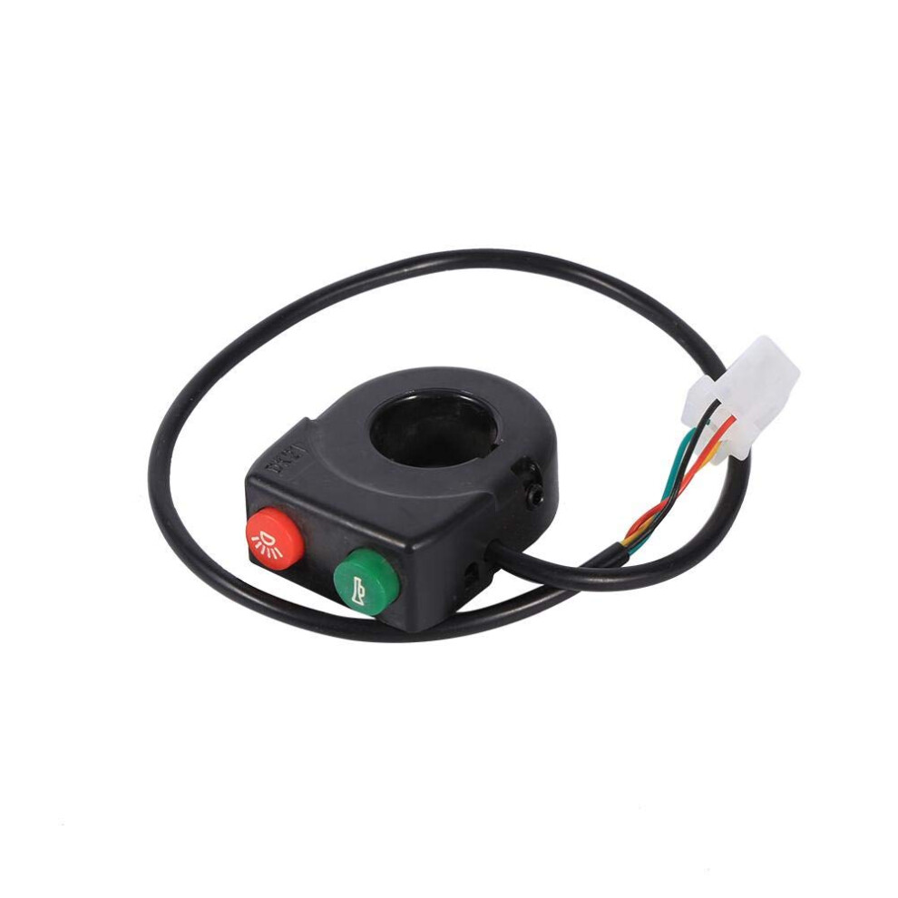 Horn Headlight Button Switch, 2-In-1 Motorcycle Headlight Control Switch, Abs Plastic Handlebar Grip Switch For Motorcycle Scooter Black 4027070135360