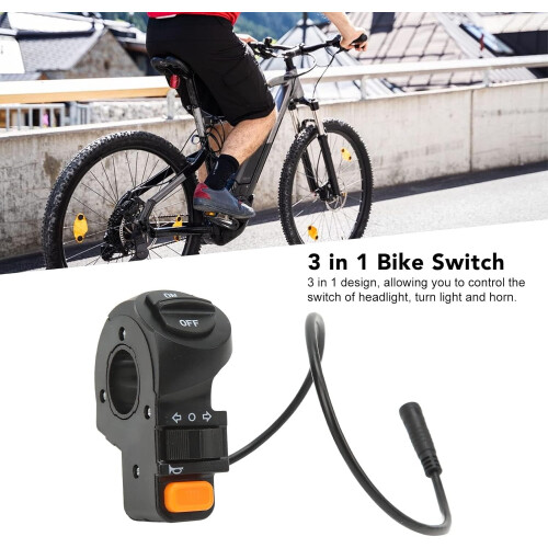 Electric bike light switch, motorcycle handlebar control switch, universal handlebar mount switches, waterproof rotating light switch, ON/OFF button 2