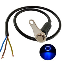 5A/12V Universele vergrendelbare roestvrijstalen aan/uit-schakelaar voor motorfietsen met blauwe LED, verstelbare stuurmontage, waterdichte schak