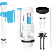 Toilet flushing system replacement kit, Toilet cistern flushing parts, Dual flush valve with push-button assembly, Universal cistern flush valve