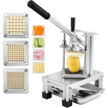 Professional French Fry Cutter, Commercial French Fry Cutter, Vegetable Cutter with 304 Stainless Steel Blades (1/4", 1/2", 3/8") and Food Plate, Carr