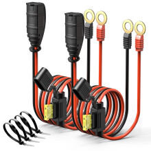 Pack M10 18 inch wire harness compatible with NO-CO GC008 X-Connect, Genius Smart battery chargers extension eyelet terminal accessory