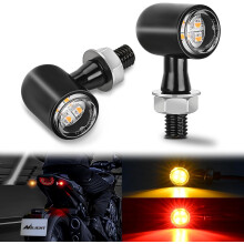 LED-achterlichten voor motorfietsen, remlicht, achterlicht, rood/geel lichtbundel, mini-formaat, compatibel met Harley, Honda, Kawasaki, Suzuki,