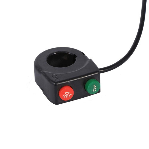 Horn headlight button switch, 2-in-1 motorcycle headlight control switch, black ABS plastic handlebar grip switch for motorcycle scooter 2