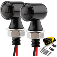 Mini LED-knipperlichten voor motorfietsen, microknipperlichten voor voor- en achterkant, universeel, kleine richtingaanwijzers voor cafe racers,