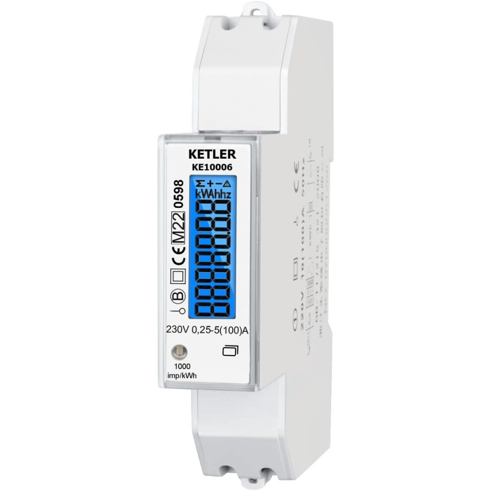 Wifi Electricity Meter Ac Consumption Smart Meter, Bidirectional Wifi Electricity Meter With Time Control/Surge/Overcurrent Protection, 100A 220V 4027070136176