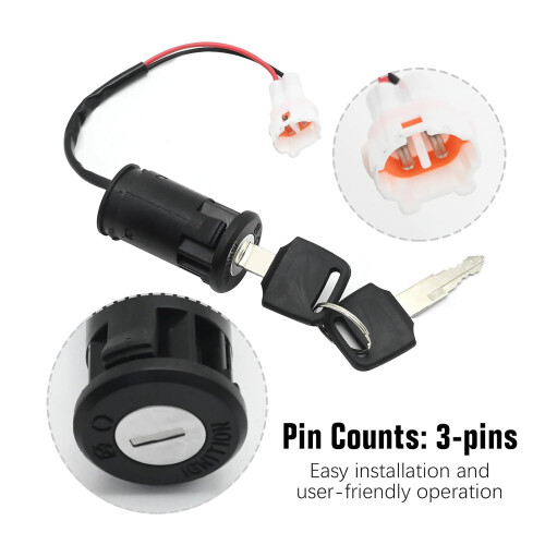 Aluminum motorcycle key ignition switch assembly, Motorcycle ignition switch assembly, Ignition start switch lock key assembly replacement 2