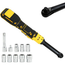 Clé à cliquet électrique sans fil 3/8" compatible avec les batteries Dewalt 18V/20V, 320 tr/min, 80 Nm, tête de 6" avec éclairage LED, 8 douilles