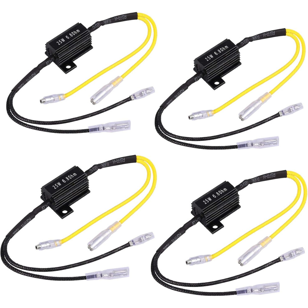 4Pcs 12V 25W Motorcycle Led Flasher Led Load Resistor Turn Signal Indicator Resistor Universal Adapter For Motorcycle Motorbike Scooter Quad Off Road 4027070135759