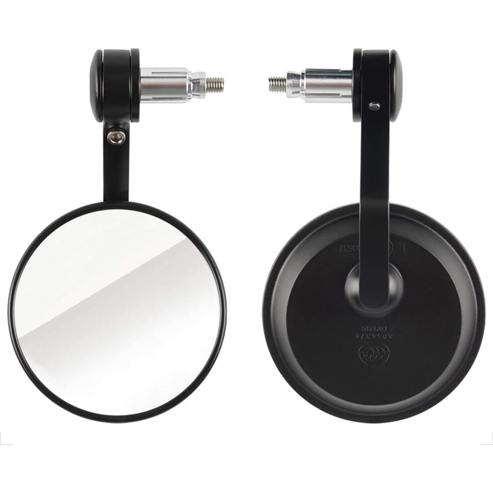 Motorcycle Bar End Mirrors, Round Motorcycle Mirrors, E-Mark Motorcycle Mirrors, Universal Rearview Mirrors For Quad Scooter Atv Motorcycle, 2 Pack 4027070135018