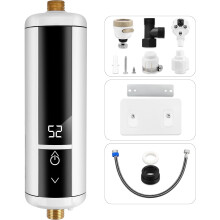 Mini doorstroomverwarmer 220V 3500W met temperatuurweergave - Compacte doorstroomverwarmer voor gebruik onder de gootsteen, in de keuken of badka