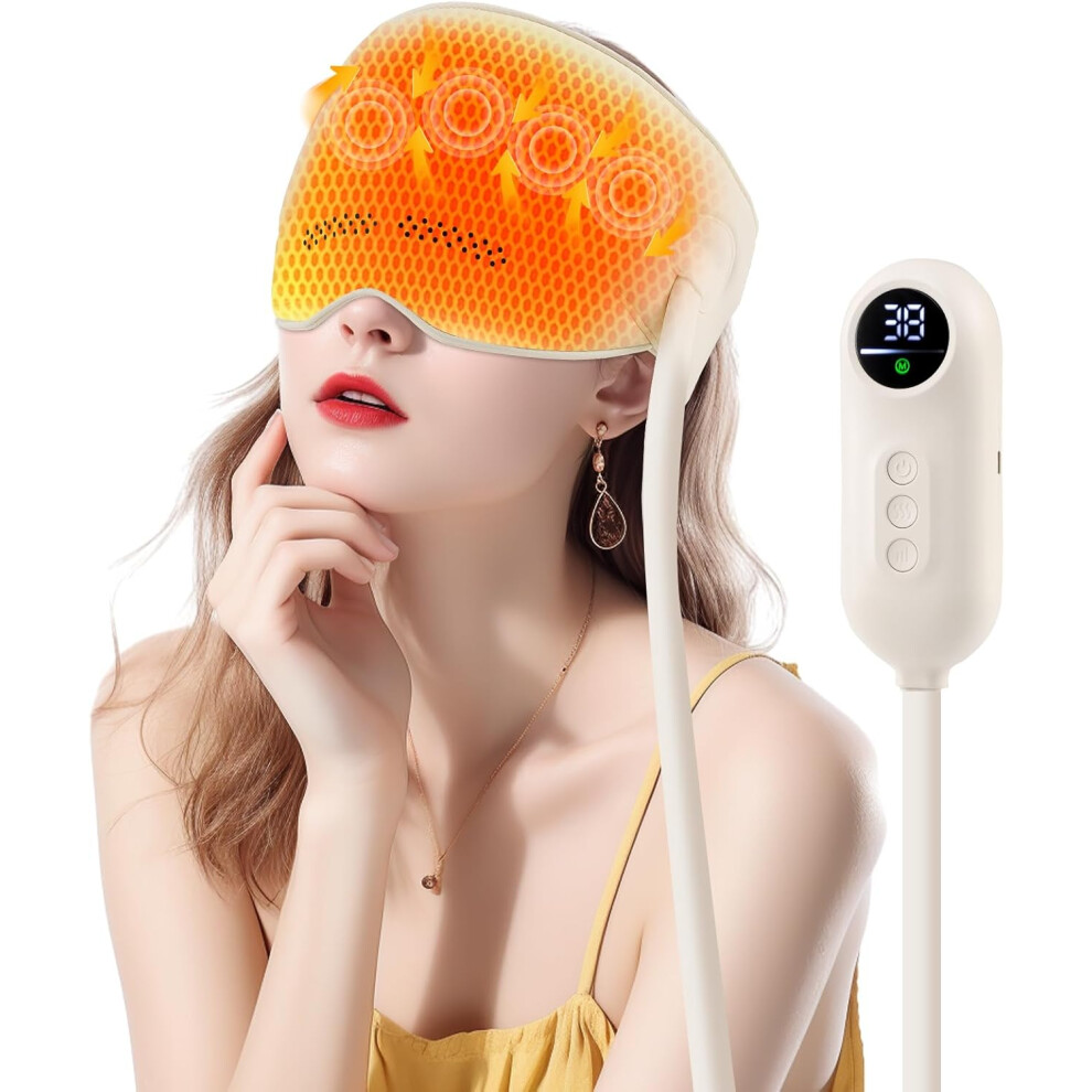 Shenzhenshiwusongmaoyiyouxiangongsi Electric Head Massager, 360 Head Massage And Eye Heat, Deep Compression, 3 Massage Modes And 5 Temperature Levels, Headache Relief, Sleep Aid