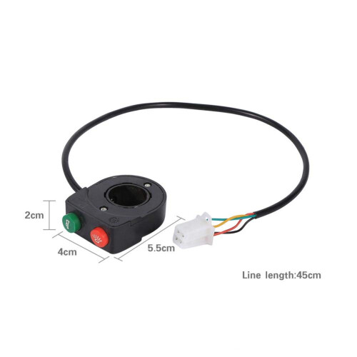 Horn headlight button switch, 2-in-1 motorcycle headlight control switch, black ABS plastic handlebar grip switch for motorcycle scooter 1