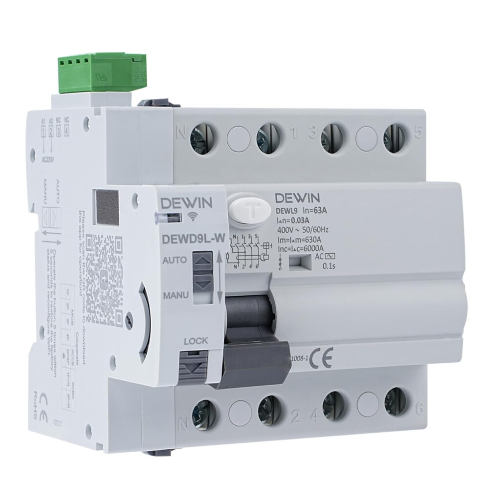 Wifi Remote-Controlled Recloser Device, 4P-63A-30Ma 400Vac Leakage Protection Circuit Breaker 4027070137685
