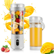 Portable 600ml Cordless Mini Blender, USB Rechargeable Personal Blender, Powerful Cutting Power with 12 Blades, Fruit, Veggie Juicer Cup, Portable Smo