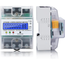 Driefasige 4-draads stroommeter, 220/380V 5-100A digitale elektriciteitsmeter, DIN-rail digitale lcd-meter voor energiemeetsystemen