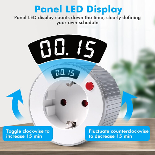 WiFi Smart Plug, Countdown Timer Plug from 1 Minute to 24 Hours, Timer Plug, Electrical Timer, Programmable Electrical Plug with Timer, 3680W 16A for 2