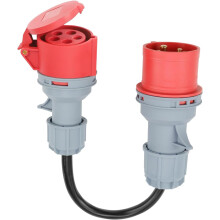 CHRI-adapter voor hoge stroomsterkte, CEE 32A naar 16A-adapter, 5 x 2,5 mm² 16A 415V hoogstroomkabel
