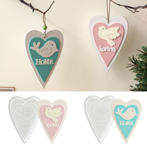Easter Theme Silicone DIY Pendant Mold for-Heart shaped HOME 2