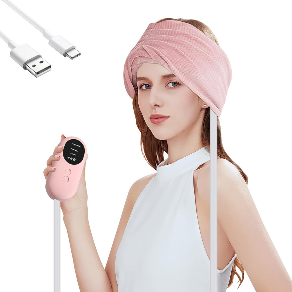 Shenzhenshiwusongmaoyiyouxiangongsi Electric Head Massager, 360 Deep Scalp Massager With Air Compression, 3 Massage Modes And 3 Temperature Levels, Headache Relief, Sleep Aid