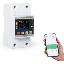 Smart WiFi Energy Meter, Smart Reclose Protector on Circuit Breaker Switch, Undervoltage Protector 63A AC 230V