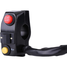 Motorfiets richtingaanwijzerschakelaar, 7/8" motorfiets stuurmontage schakelaars met bediening voor grootlicht en dimlicht en claxon (zwart)