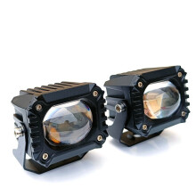 Lot de 2 projecteurs LED cubiques de 7,1 cm (2,8 pouces), bicolores (blanc/ambre) à 4 modes, pour conduite tout-terrain, feux de brouillard, écla