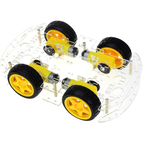 Motor Robot Car Battery Box Chassis Kit Intelligent Speed Encoder for Arduino - Four Tires 1