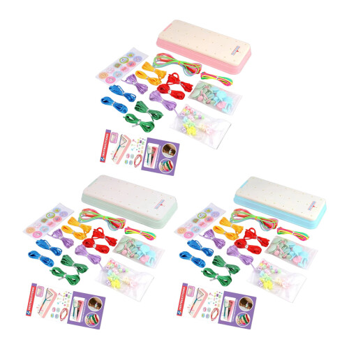 Plastic Childrens Bracelets Weaving Set For Craft-Light Green 1
