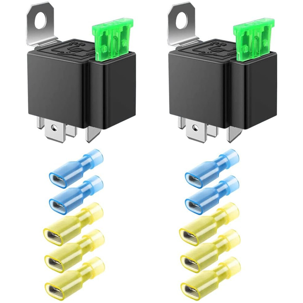 Pack 30A 12V Dc Spst Fuse Relay Car Truck - 30A Ato/Atc Relay Switch (8Pcs Nylon Terminals), 5 Pins 4027070138378