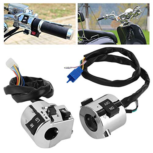 Commandes de guidon pour moto - Interrupteurs de commande de guidon pour moto, bouton de commande de remplacement pour clignotant, phare et klaxon 2