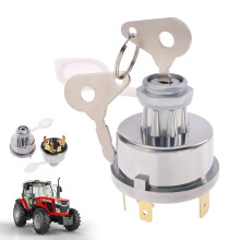 Universele contactschakelaar 35670 12V/24V met 2 sleutels. Compatibel met Massey Ferguson, JCB, AS. Duurzame metalen Lucas motorstartschakelaar v