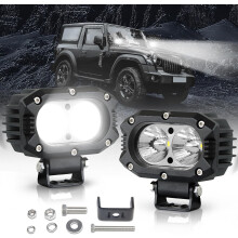 stuks LED offroadlampen, 120W superheldere 12.000LM LED-rijverlichting met breedstraler, geschikt voor A-stijlen, bumpers, offroadverlichting en