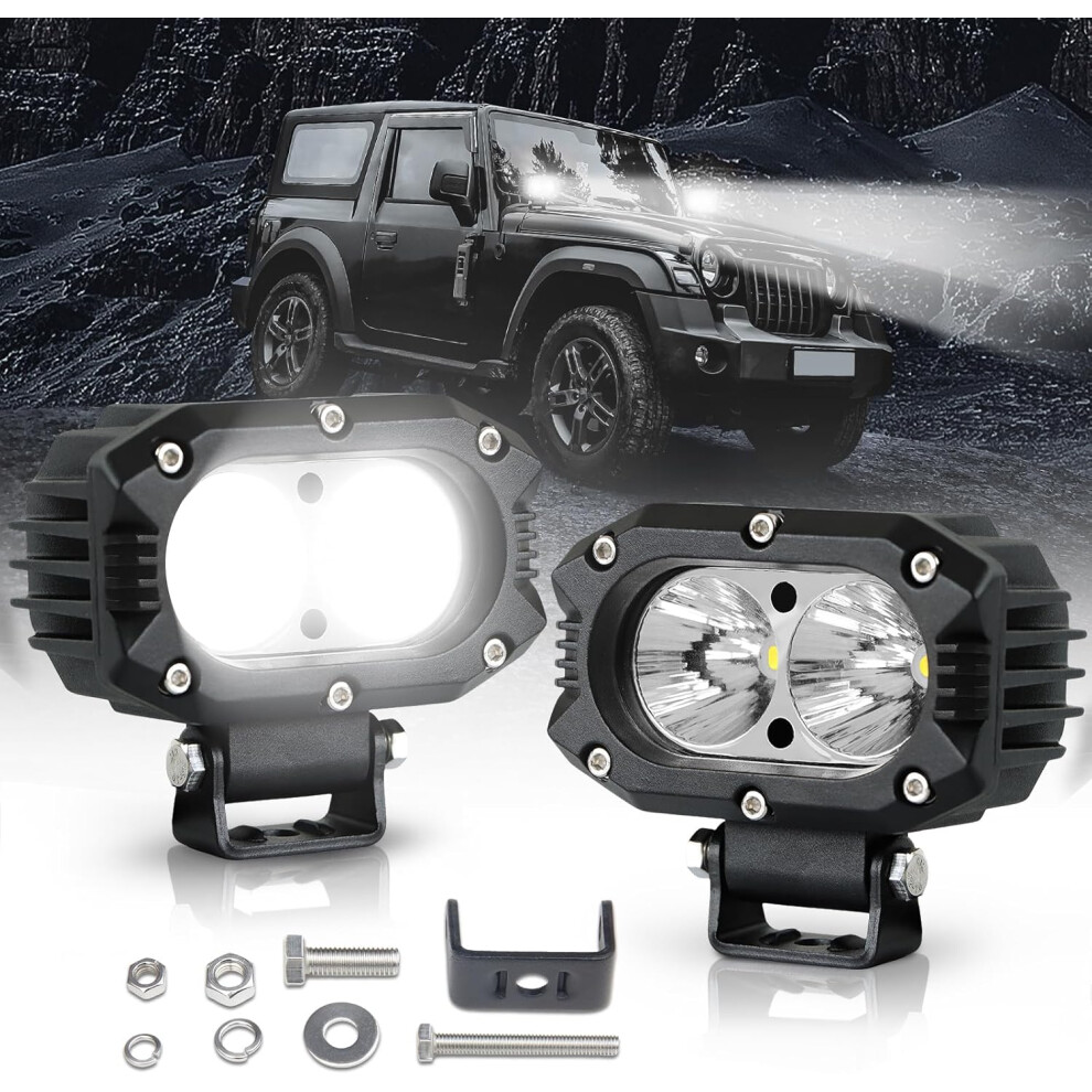 2Pcs Led Offroad 120W Super Brighter 12,000Lm Led Driving Pod S Flood Beam A-Pillars Bumper Offroad S Automotive Bar Ip68 Water Light 4027070134523