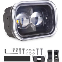 Phare de moto LED 4 pouces, 45 W blanc froid, feux de route/croisement universels pour moto, quad, camion et vélo électrique.