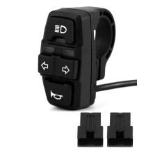3-in-1 motorfietsstuurbedieningsschakelaar - koplamp, richtingaanwijzer, claxon. Te monteren op een 22 mm (7/8 inch) stuur voor motorfietsen, ele